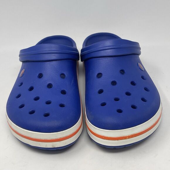 Crocs Crocband Denver Broncos Clogs Sandals Mens 10 Womens 12 Blue Orange Unisex - Picture 5 of 14